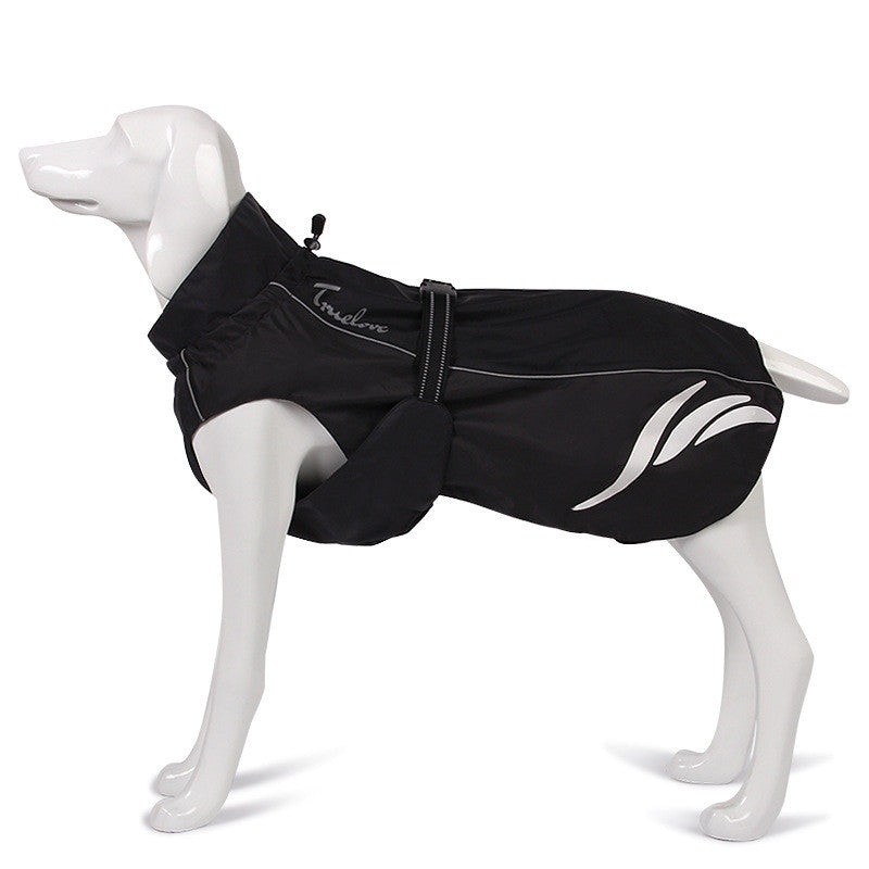 HKM-843923 Dog Summer Raincoat - Water-Repellent Nylon with Hollow Mesh Lining, 3M Reflective, Available in Green, Orange, Black, Sizes 24cm to 70cm