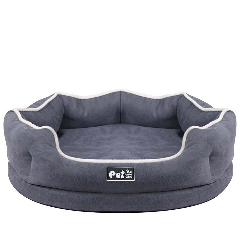 HKM-080979 Memory Foam Pet Sofa Cushion - Comfortable and Breathable Cloth Nest in Blue, Pink, or Grey (S & L Sizes)