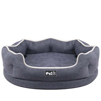 HKM-080979 Memory Foam Pet Sofa Cushion - Comfortable and Breathable Cloth Nest in Blue, Pink, or Grey (S & L Sizes)