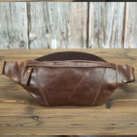 HKM-222291 Genuine Leather Crossbody Chest Bag for Outdoor Sports - Retro Design, Waterproof, Multi-Colour Options