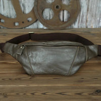 HKM-222291 Genuine Leather Crossbody Chest Bag for Outdoor Sports - Retro Design, Waterproof, Multi-Colour Options
