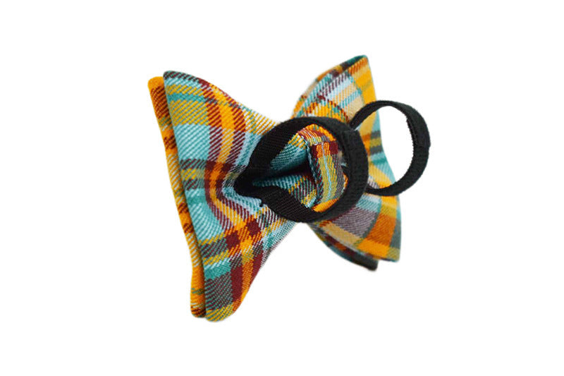 HKM-634451 Green Plaid Pet Collar and Leash Set - Comfortable Cloth Material for Dogs