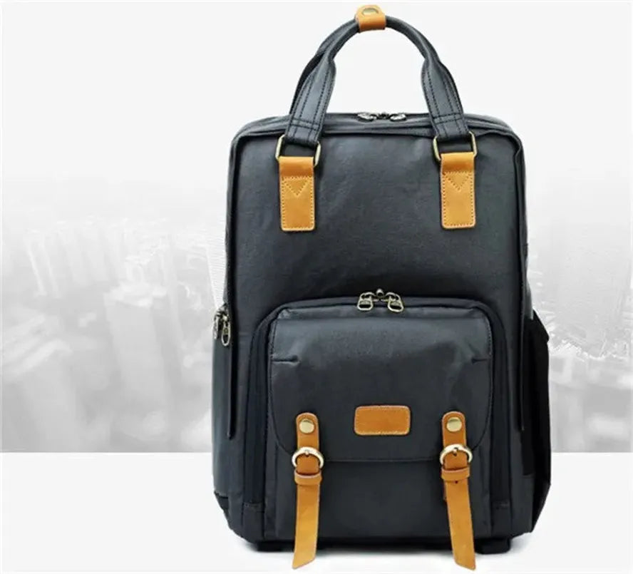 KTX-630163 Vintage Canvas and Crazy-Horse Leather DSLR Video Backpack