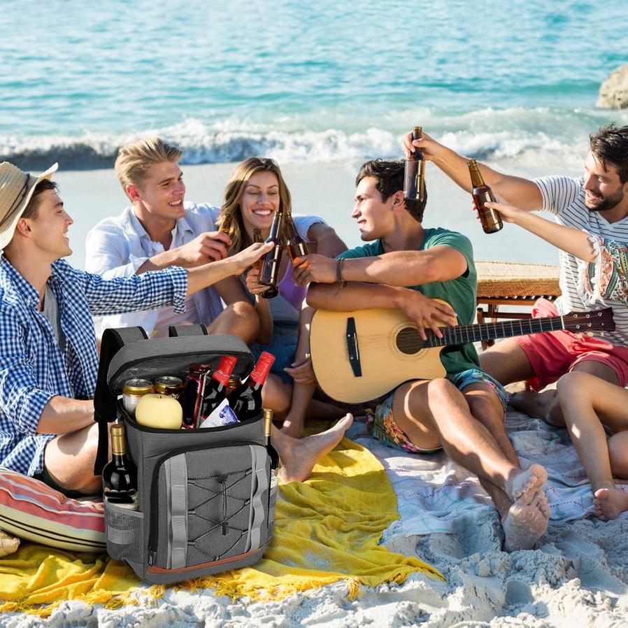 HKM-828243 Leakproof Insulated Cooler Backpack - 36 Can Capacity, Ideal for Picnic, Camping, Hiking, and Travel