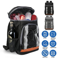 HKM-828243 Leakproof Insulated Cooler Backpack - 36 Can Capacity, Ideal for Picnic, Camping, Hiking, and Travel