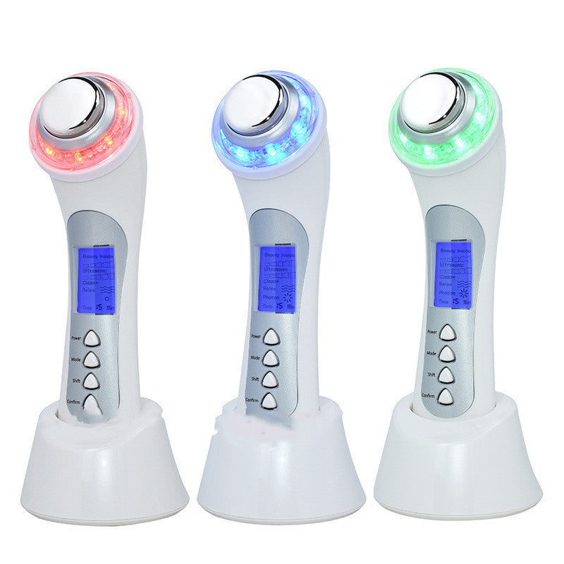 HKM-350483 5 in 1 Ultrasonic Pore Cleaning Device with Blue and Red Light Therapy