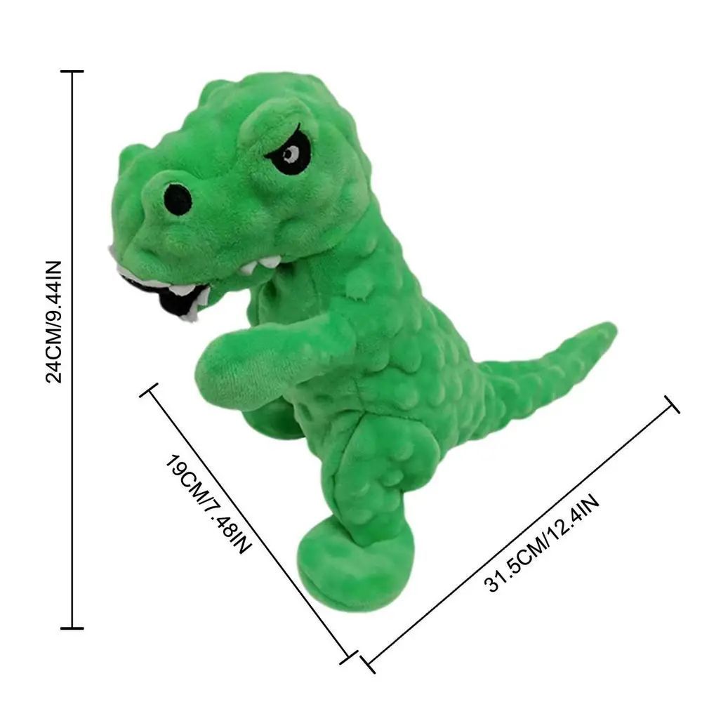 HKM-415763 Interactive Plush Dinosaur Squeaky Dog Toy for Chewing and Training - Fun Grunting Sounds for Small to Large Dogs