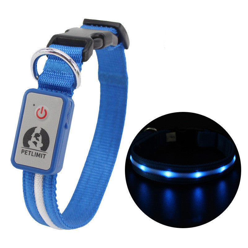 HKM-616339 Waterproof Rechargeable LED Pet Collar with Adjustable Features and Secure Buckle