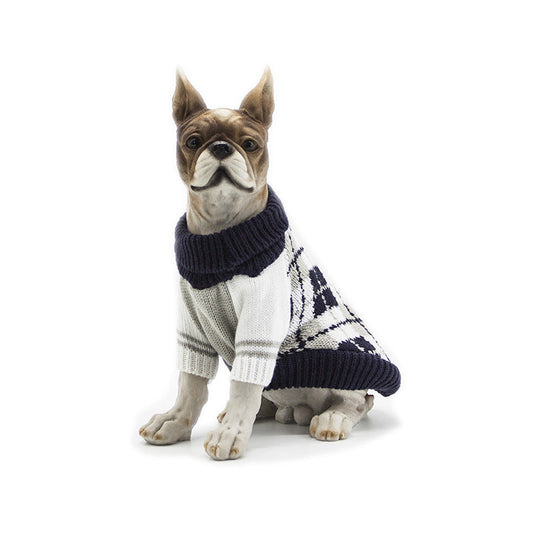 HKM-837331 Stylish Acrylic Sweater for Cats and Dogs in Navy Blue, Ginger Yellow, and Yellow - Available in XS to XL
