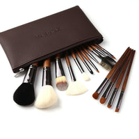 HKM-624915 Nylon Hair Makeup Brush Set with Wooden Handle - 16cm Length