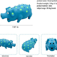 HKM-741459 Indestructible Interactive Dog Chew Toy with Squeaker - Tough Pig Design for Aggressive Chewers