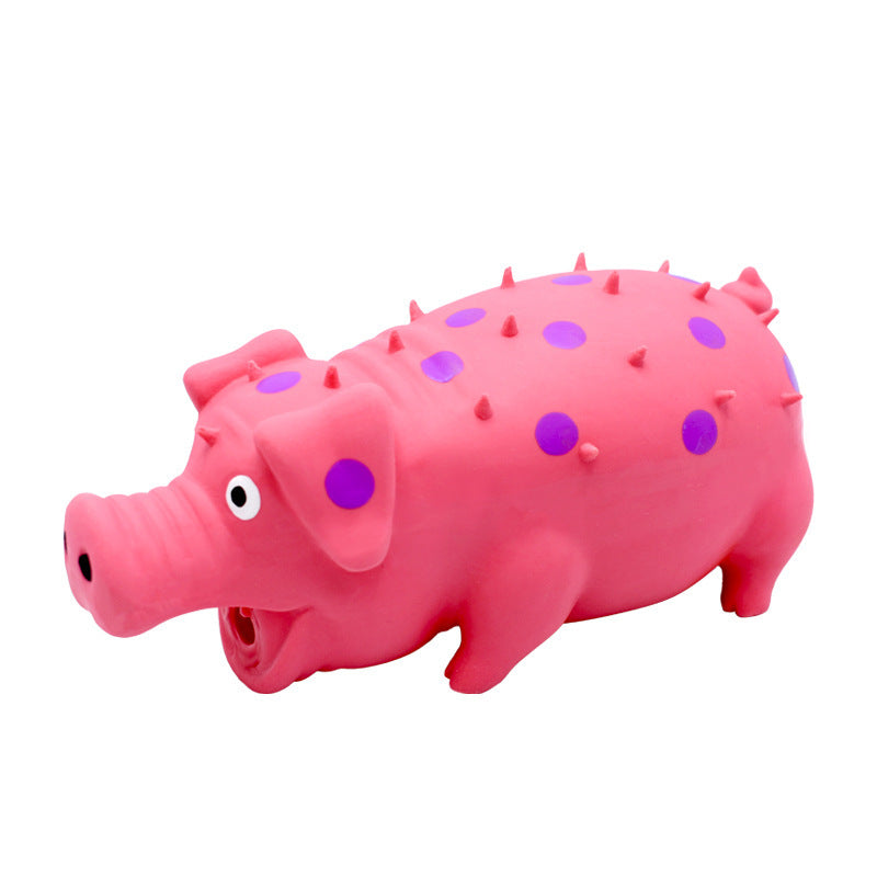 HKM-741459 Indestructible Interactive Dog Chew Toy with Squeaker - Tough Pig Design for Aggressive Chewers