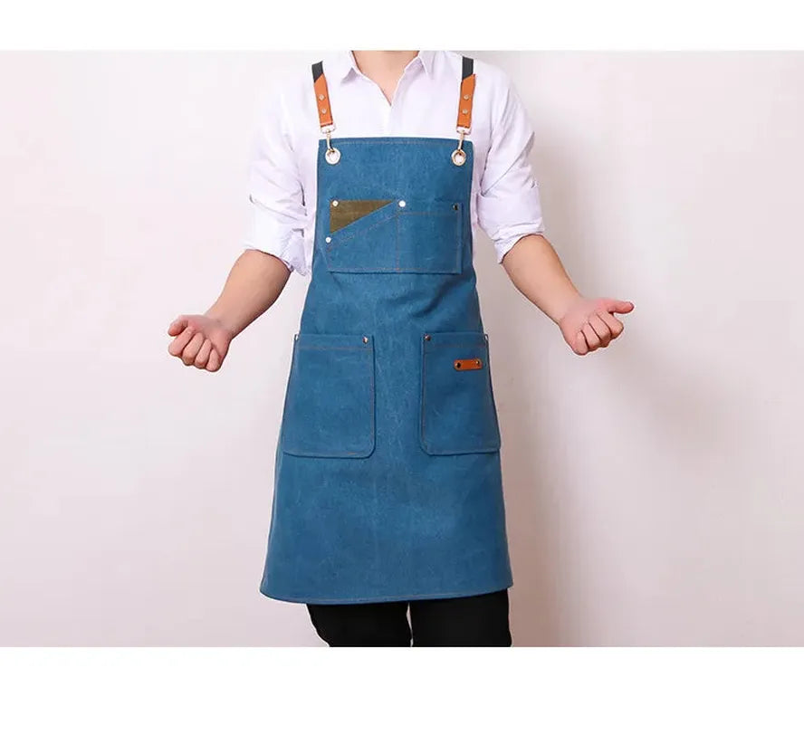 KTX-782803 Denim Apron for Coffee, Tea, and Baking with Customizable Logo Options