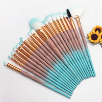 HKM-525459 20-Piece Makeup Brush Set with Artificial Fiber Bristles and Plastic Handles, 16cm Length