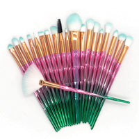 HKM-525459 20-Piece Makeup Brush Set with Artificial Fiber Bristles and Plastic Handles, 16cm Length