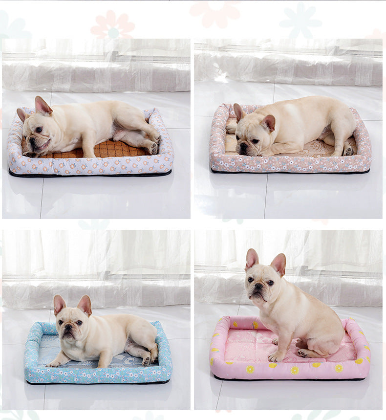 JMT-373514 Cooling Summer Pet Ice Silk Mat for Dogs and Cats - Breathable Square Bed in Multiple Colors and Sizes