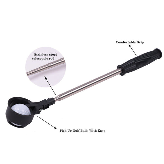 HKM-536787 Stainless Steel Golf 8 Section Antenna Pole with Ball Picker Attachment