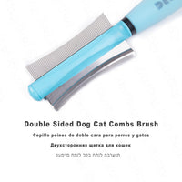 HKM-559059 Pet Comb for Dogs and Cats - Silicone Knot Removal Brush in Blue and Pink