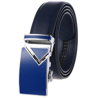 HKM-955539 Men's Automatic Buckle Genuine Cowhide Leather Belt - Style LY88362-1