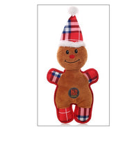HKM-592275 Interactive Plush Christmas Pet Toy – Bite-Resistant Molar Sounding Toys for Dogs, Features Gingerbread Man and Reindeer Designs, 14 Inches