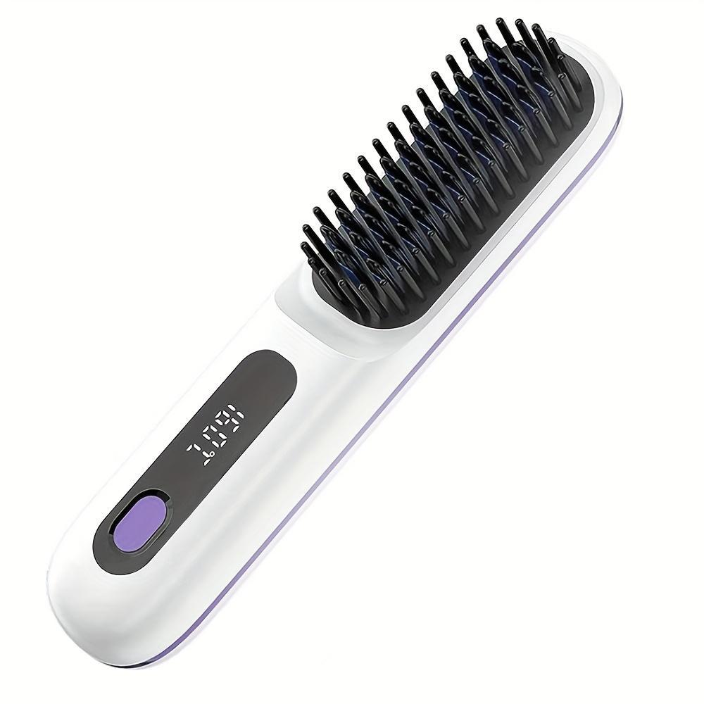 HKM-255763 USB Wireless Electric Hair Straightening Comb for Straightening and Curling with Gentle Styling Technology