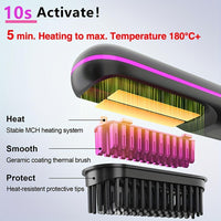 HKM-255763 USB Wireless Electric Hair Straightening Comb for Straightening and Curling with Gentle Styling Technology