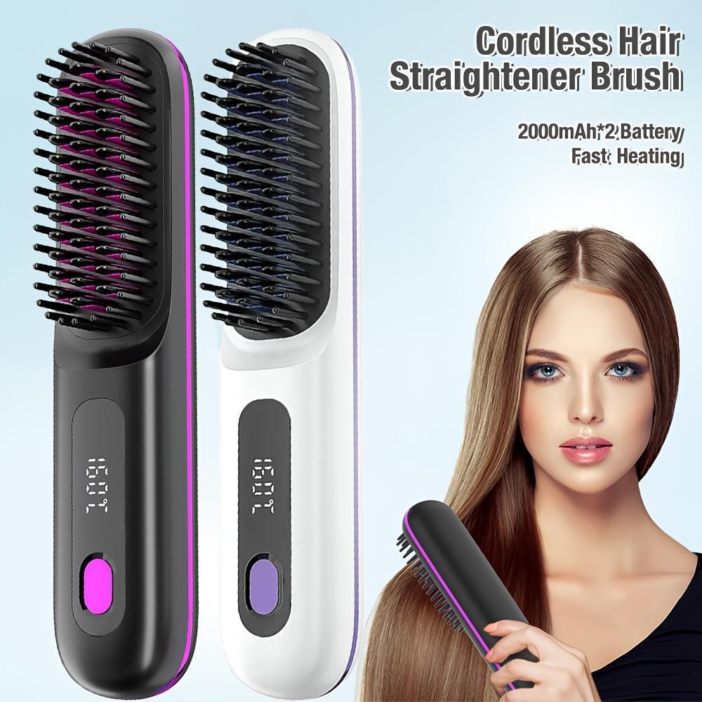 HKM-255763 USB Wireless Electric Hair Straightening Comb for Straightening and Curling with Gentle Styling Technology