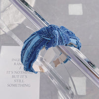 HKM-391443 Brushed Denim Knotted Headband for Women - Korean Style Fashion Accessory