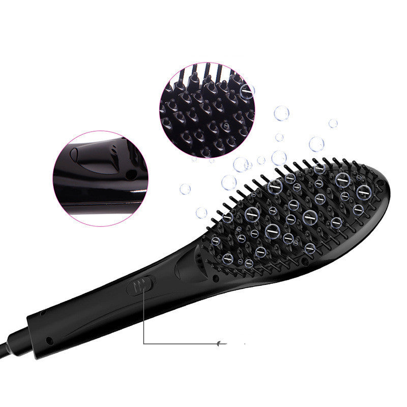 HKM-320147 Tourmaline Ceramic LCD Anti-Scalding Electric Hair Straightener Comb - A5626 Model, Black