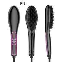 HKM-320147 Tourmaline Ceramic LCD Anti-Scalding Electric Hair Straightener Comb - A5626 Model, Black