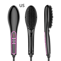 HKM-320147 Tourmaline Ceramic LCD Anti-Scalding Electric Hair Straightener Comb - A5626 Model, Black