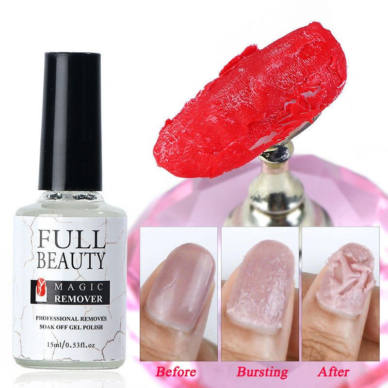 HKM-007187 Burst Glue Nail Remover - 15ml Clear Formula for Effortless Polish Removal