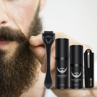 HKM-350099 Beard Nourishing Microneedle Set for All Skin Types - 4-Piece Moisturizing Solution