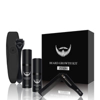 HKM-350099 Beard Nourishing Microneedle Set for All Skin Types - 4-Piece Moisturizing Solution
