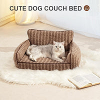 HKM-368147 Orthopedic Cat Couch Pet Bed with Removable Cover - 26x19x11.8 Inch, Soft Fabric, Non-Slip Design, Ideal for Small Dogs and Cats