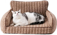 HKM-368147 Orthopedic Cat Couch Pet Bed with Removable Cover - 26x19x11.8 Inch, Soft Fabric, Non-Slip Design, Ideal for Small Dogs and Cats
