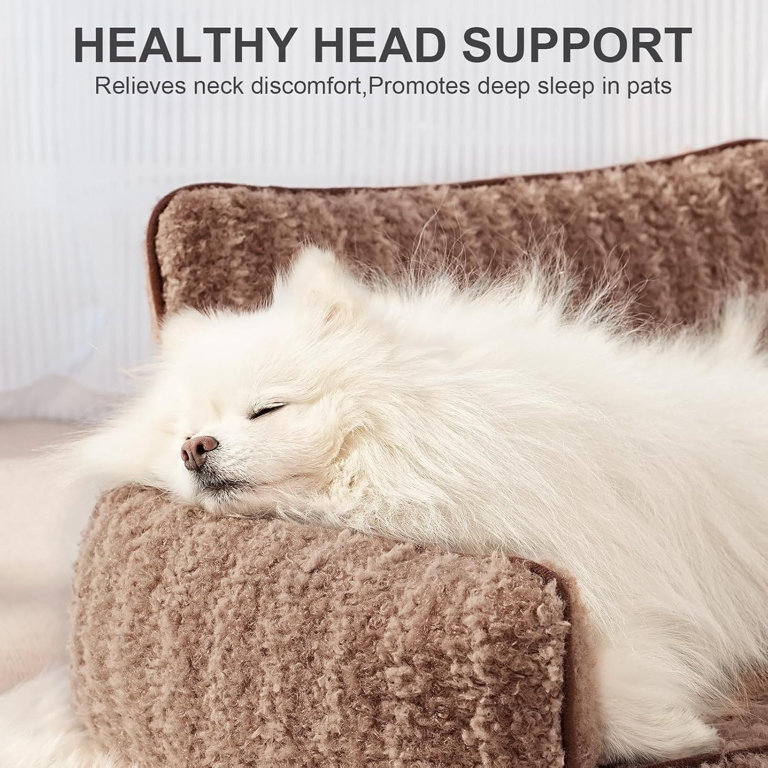 HKM-368147 Orthopedic Cat Couch Pet Bed with Removable Cover - 26x19x11.8 Inch, Soft Fabric, Non-Slip Design, Ideal for Small Dogs and Cats