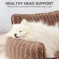 HKM-368147 Orthopedic Cat Couch Pet Bed with Removable Cover - 26x19x11.8 Inch, Soft Fabric, Non-Slip Design, Ideal for Small Dogs and Cats