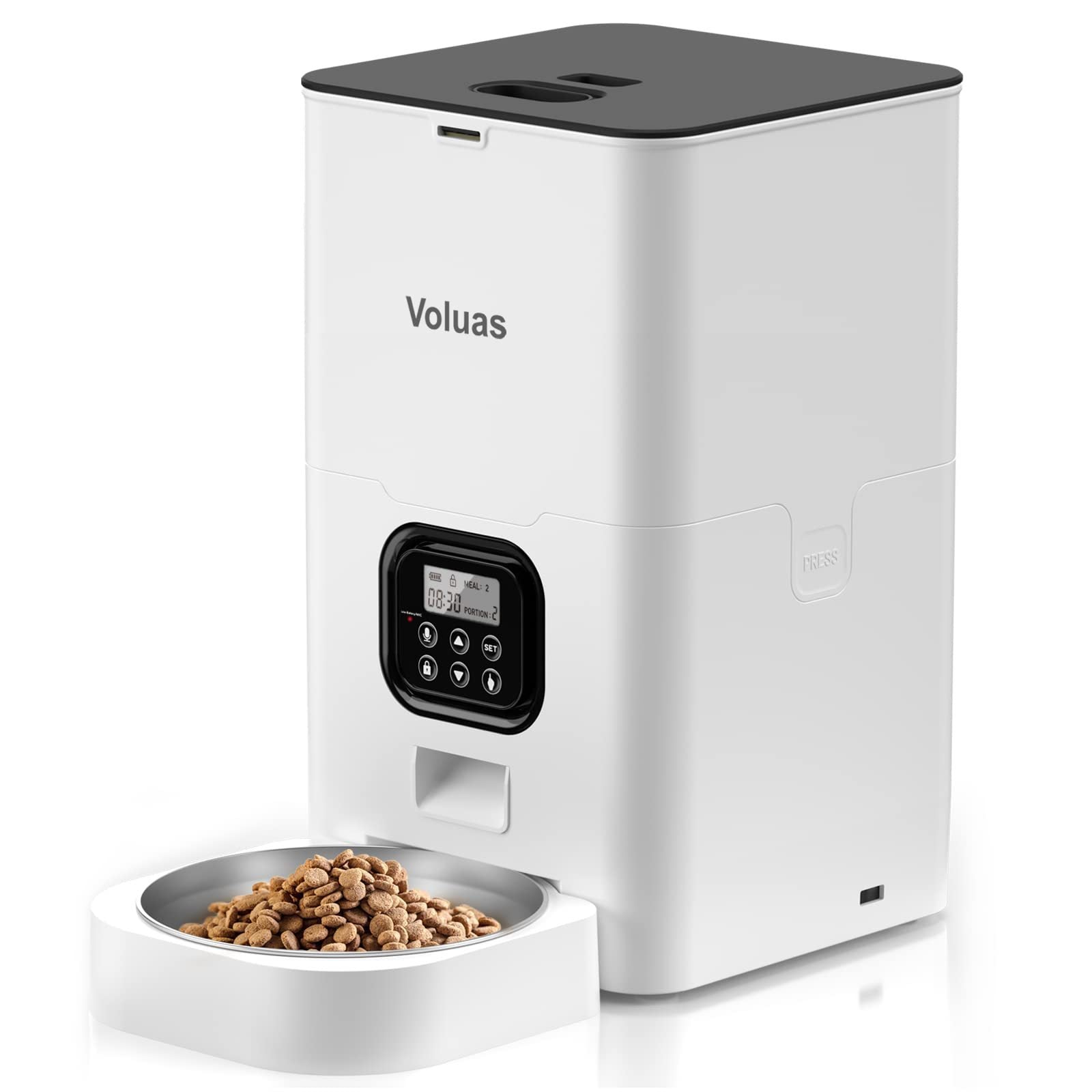 JMT-378826 Automatic Double Meal Feeder with Voice Playback and Stainless Steel Bowl