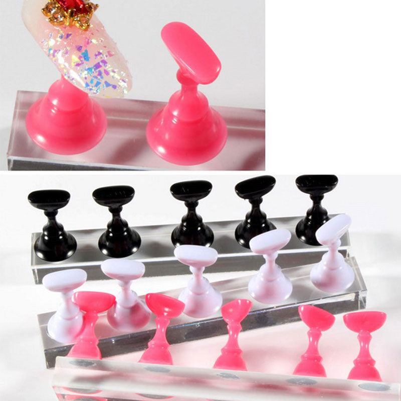 HKM-234259 Acrylic Transparent Nail Polish Holder with Magnet Chessboard Practice Base