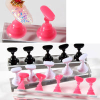 HKM-234259 Acrylic Transparent Nail Polish Holder with Magnet Chessboard Practice Base