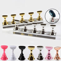 HKM-234259 Acrylic Transparent Nail Polish Holder with Magnet Chessboard Practice Base
