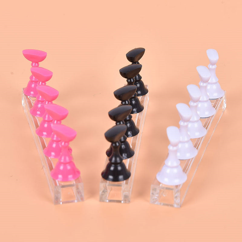 HKM-234259 Acrylic Transparent Nail Polish Holder with Magnet Chessboard Practice Base