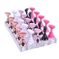 HKM-234259 Acrylic Transparent Nail Polish Holder with Magnet Chessboard Practice Base