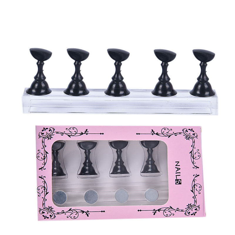 HKM-234259 Acrylic Transparent Nail Polish Holder with Magnet Chessboard Practice Base