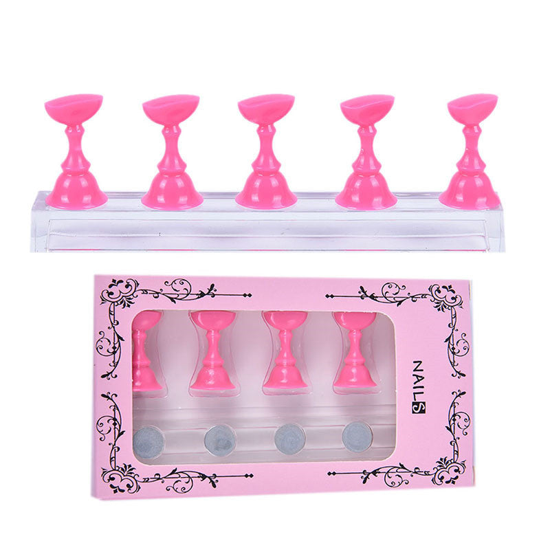HKM-234259 Acrylic Transparent Nail Polish Holder with Magnet Chessboard Practice Base