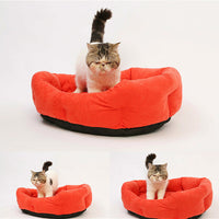 HKM-006547 Cozy Pet Nest for Dogs - Soft Cloth Bed in Red, Blue, and Khaki, 50*15CM