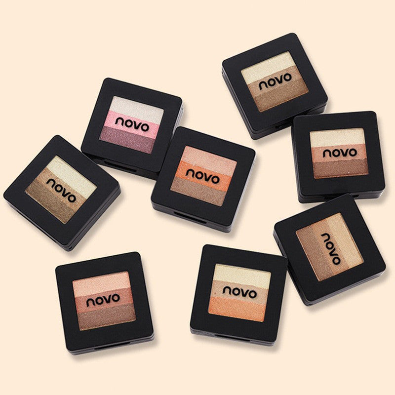 HKM-685843 Trichromatic Eyeshadow Palette with Three Universal Shades for Concealing