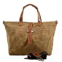 HKM-132435 Ladies Waxed Canvas Tote Shoulder Bag