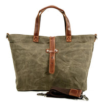 HKM-132435 Ladies Waxed Canvas Tote Shoulder Bag